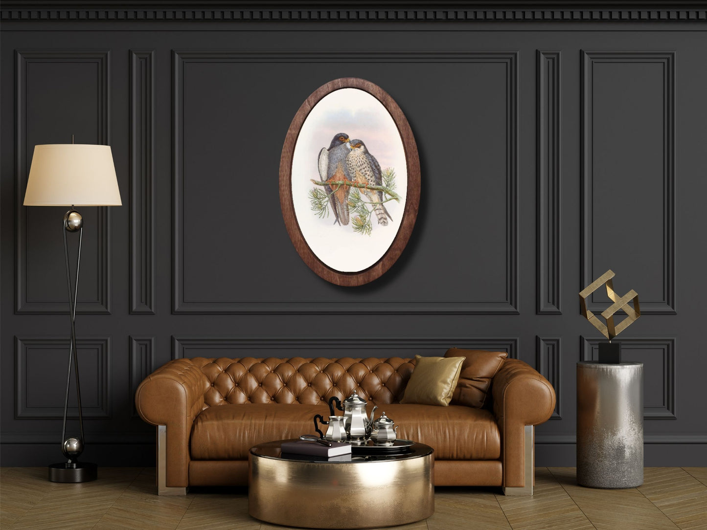 Vintage Stil Oval Duvar Dekoru – Doğal Ahşap Duvar Tablosu - Dekoratif Tablo