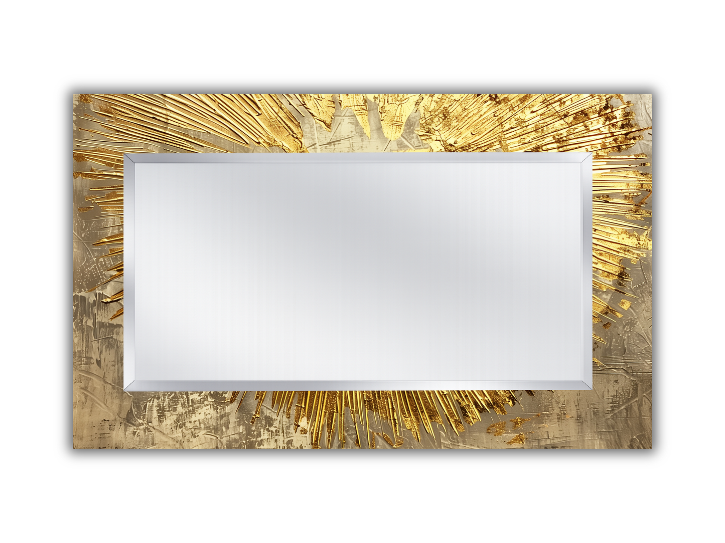 Gold Desenli Ayna - Modern Tasarım Ayna - Banyo Aynası - Makyaj Masası Aynası - Lüx Boy Aynası - Antre&Hol Aynası