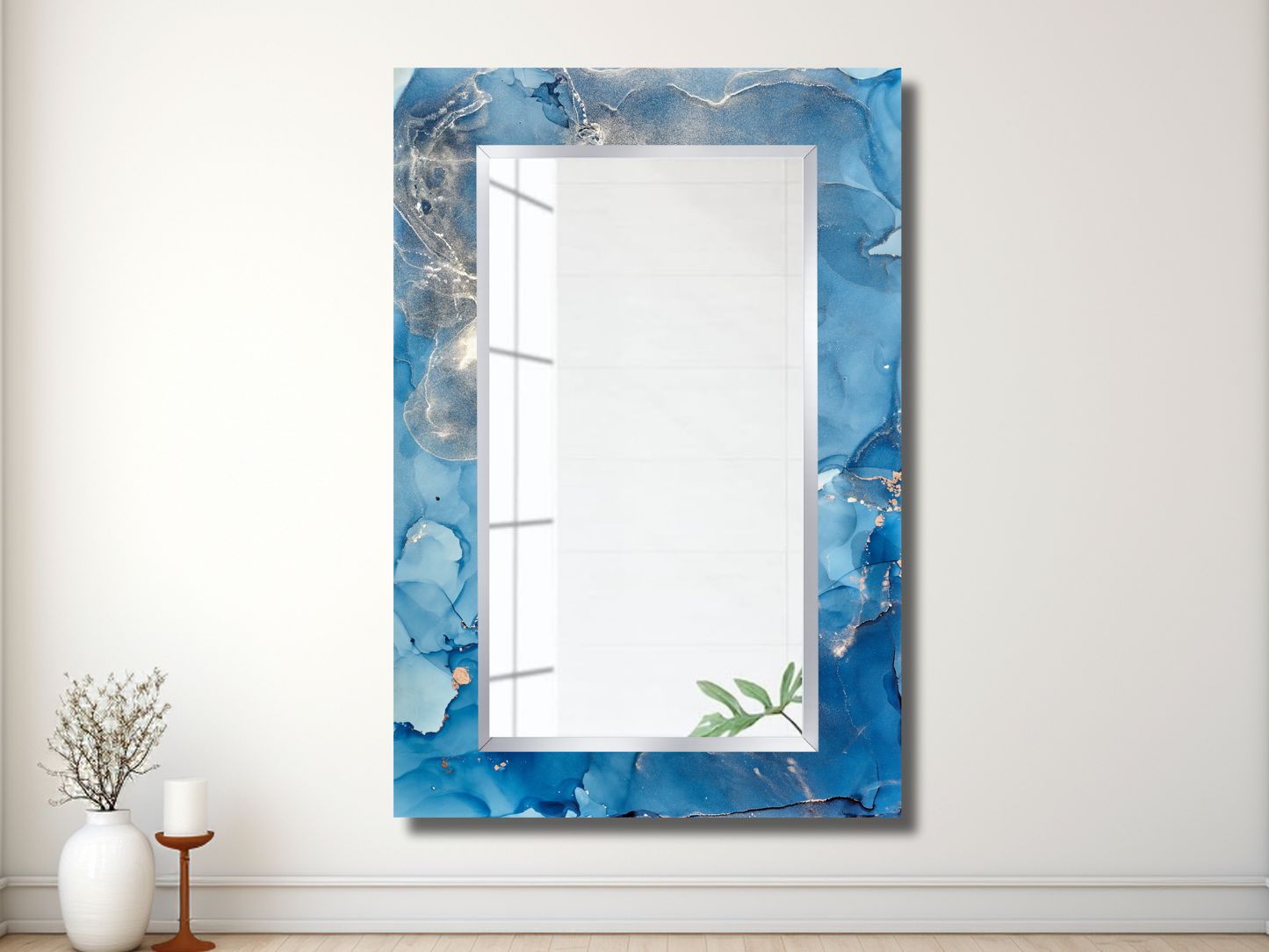 Dekoratif Mermer Desenli Ayna - Modern Tasarım Ayna - Antre&Banyo Aynası