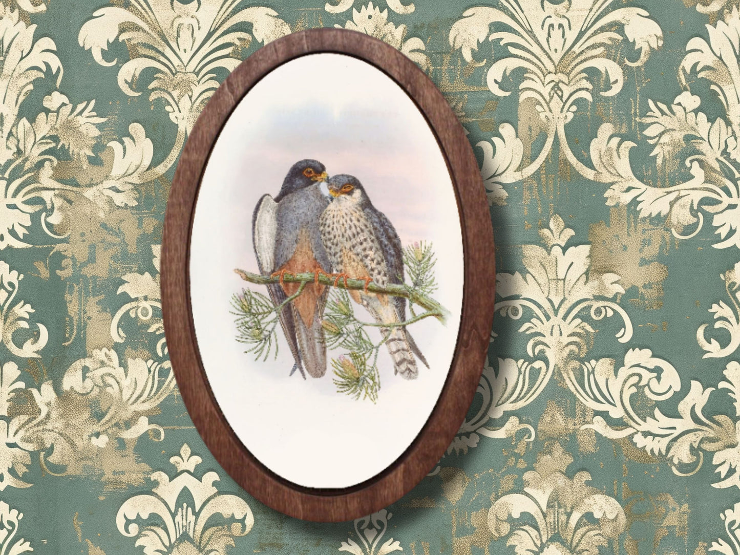 Vintage Stil Oval Duvar Dekoru – Doğal Ahşap Duvar Tablosu - Dekoratif Tablo