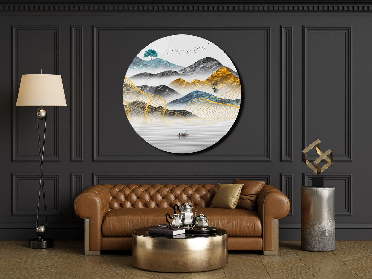 Modern Minimalist Duvar Tablosu - Manzara Cam Tablo