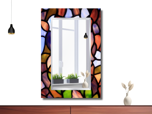 Vitray Desenli Ayna - Dekoratif Ayna - Boy Aynası - Modern Ev Dekorasyonu