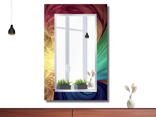 Soyut Desenli Ayna - Modern Tasarım Boy Aynası - Banyo Aynası - Ev ve Ofis Duvar Dekoru