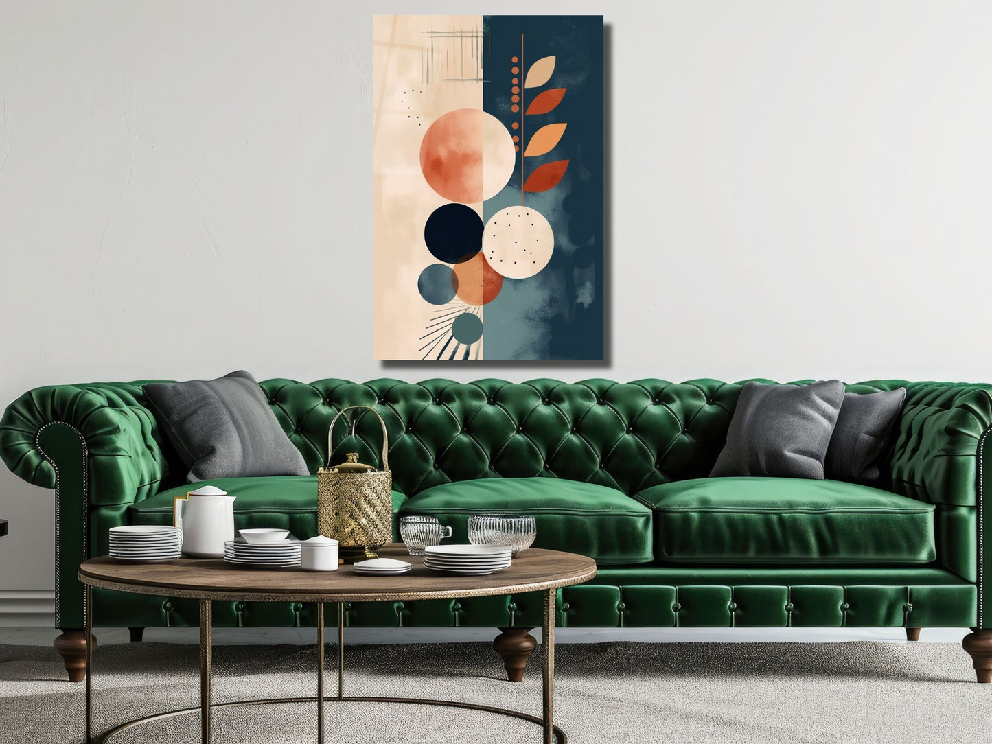 Minimalist Geometrik Desenli Cam Tablo – Modern Soyut Duvar Dekoru