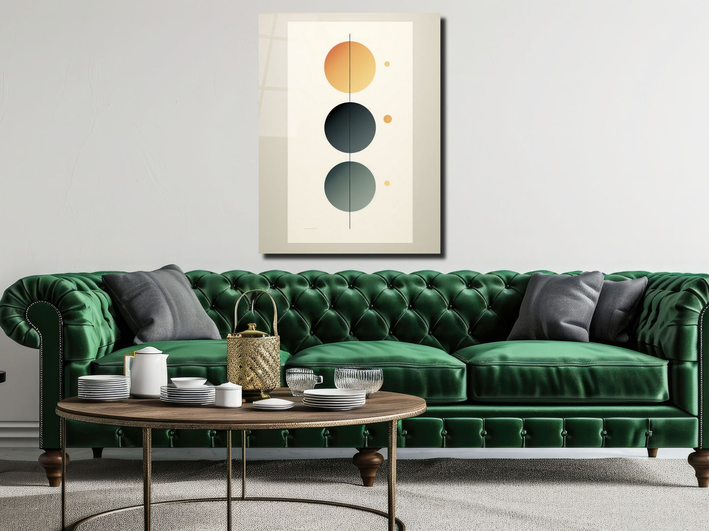 Modern Minimal Cam Tablo – Geometrik Soyut Duvar Dekoru