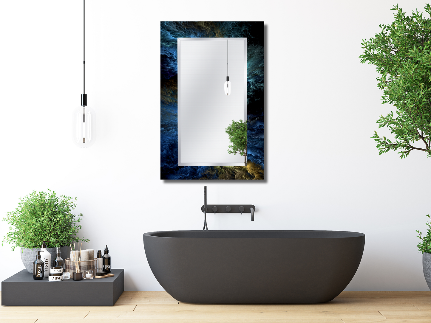 Soyut Desenli Ayna - Modern Tasarım Boy Aynası - Banyo Aynası - Yatak Odası Aynası