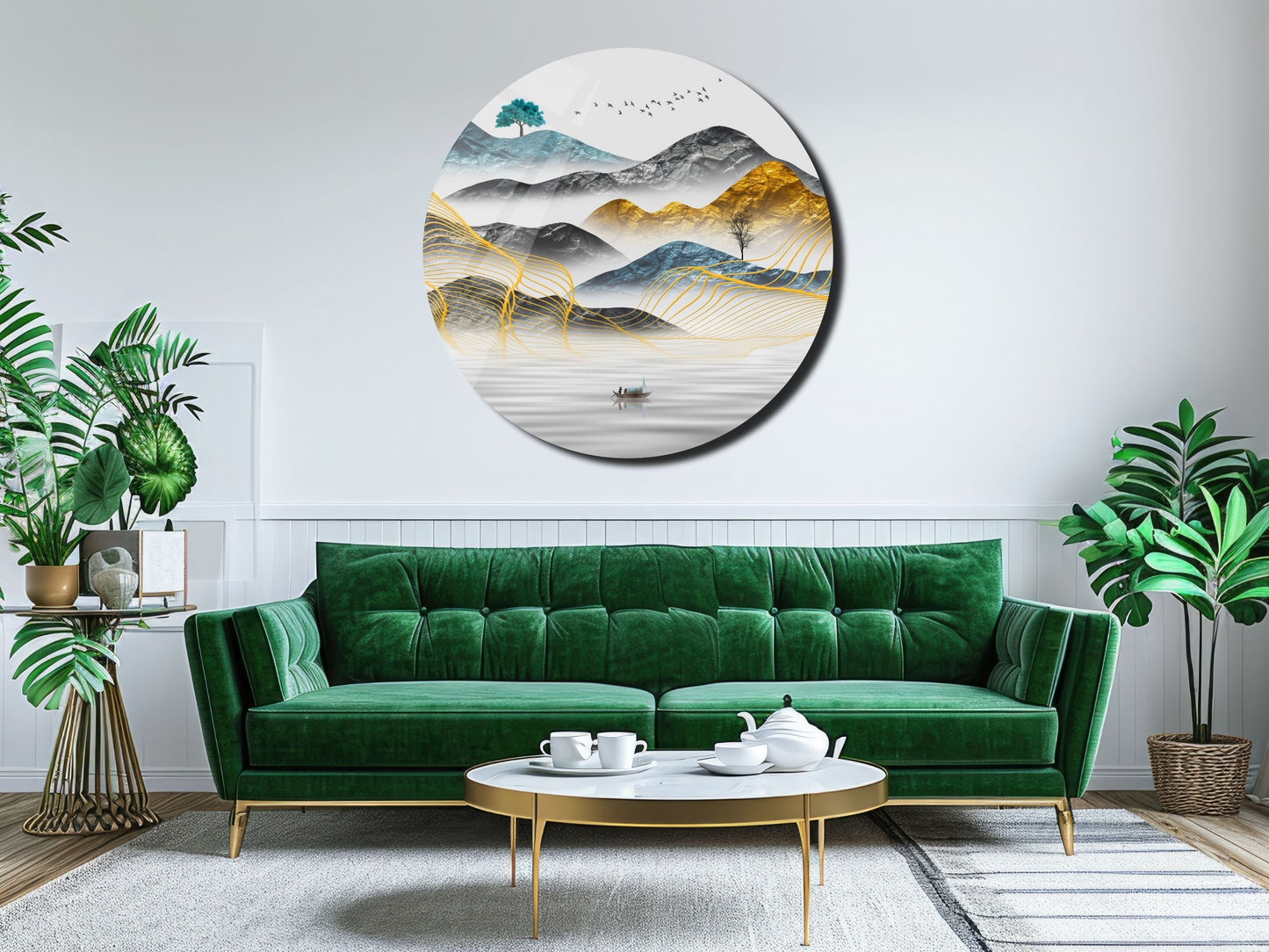 Modern Minimalist Duvar Tablosu - Manzara Cam Tablo