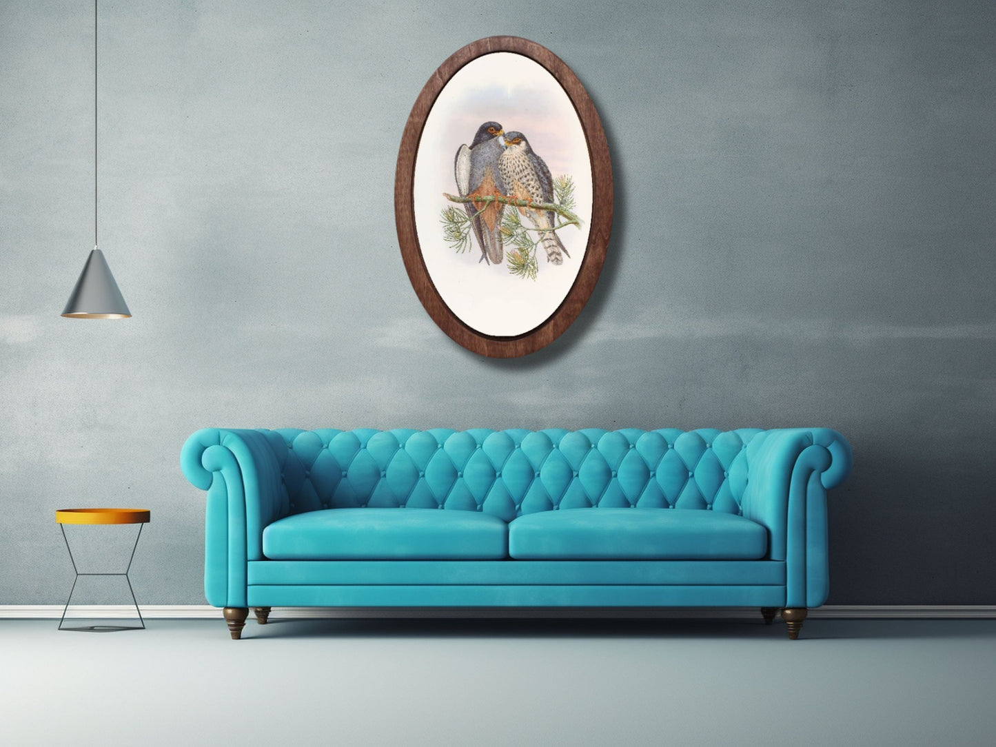 Vintage Stil Oval Duvar Dekoru – Doğal Ahşap Duvar Tablosu - Dekoratif Tablo