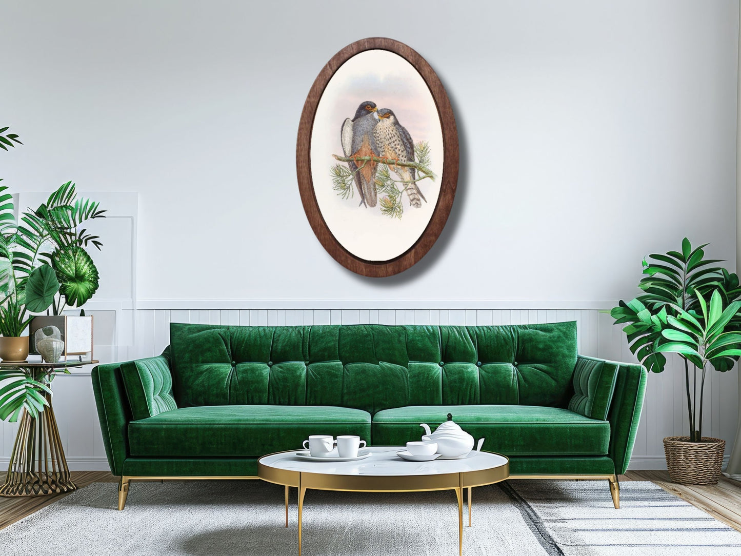 Vintage Stil Oval Duvar Dekoru – Doğal Ahşap Duvar Tablosu - Dekoratif Tablo