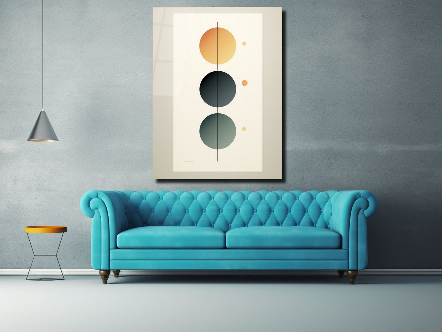 Modern Minimal Cam Tablo – Geometrik Soyut Duvar Dekoru