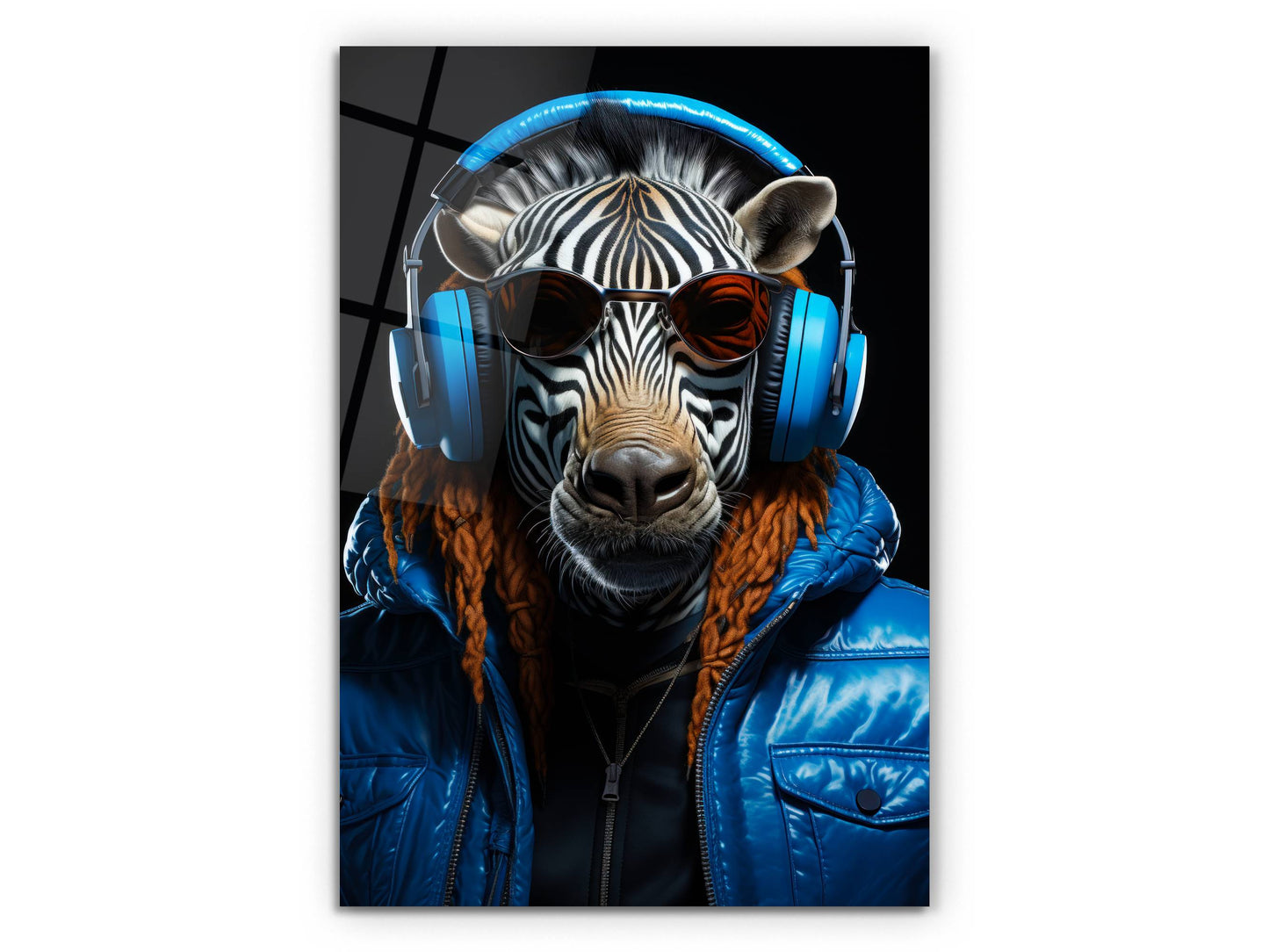 Pop Art Zebra Tasarımlı Cam Tablo - Dekoratif Tablo - Modern Ev ve Ofis Dekoru