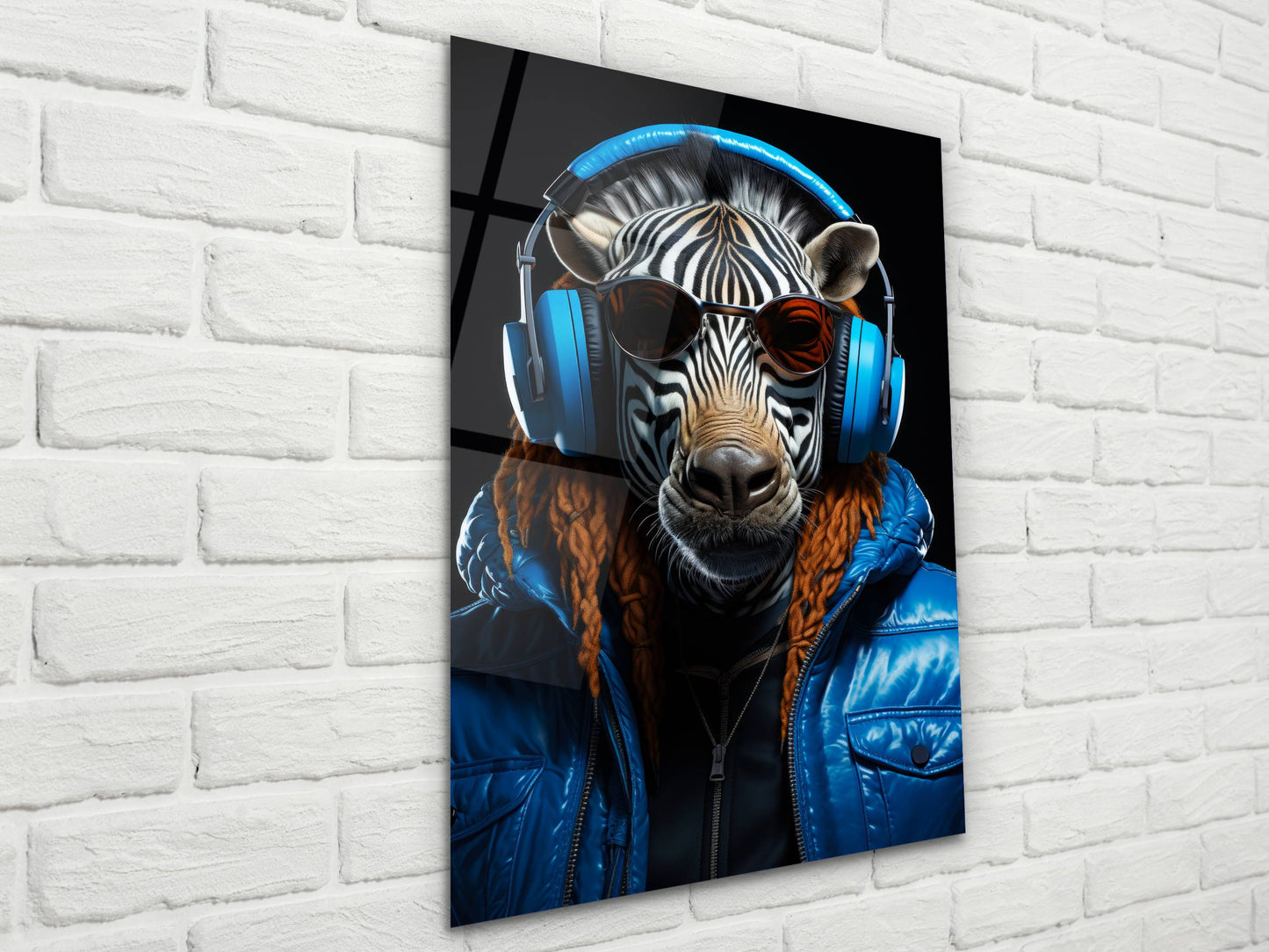 Pop Art Zebra Tasarımlı Cam Tablo - Dekoratif Tablo - Modern Ev ve Ofis Dekoru