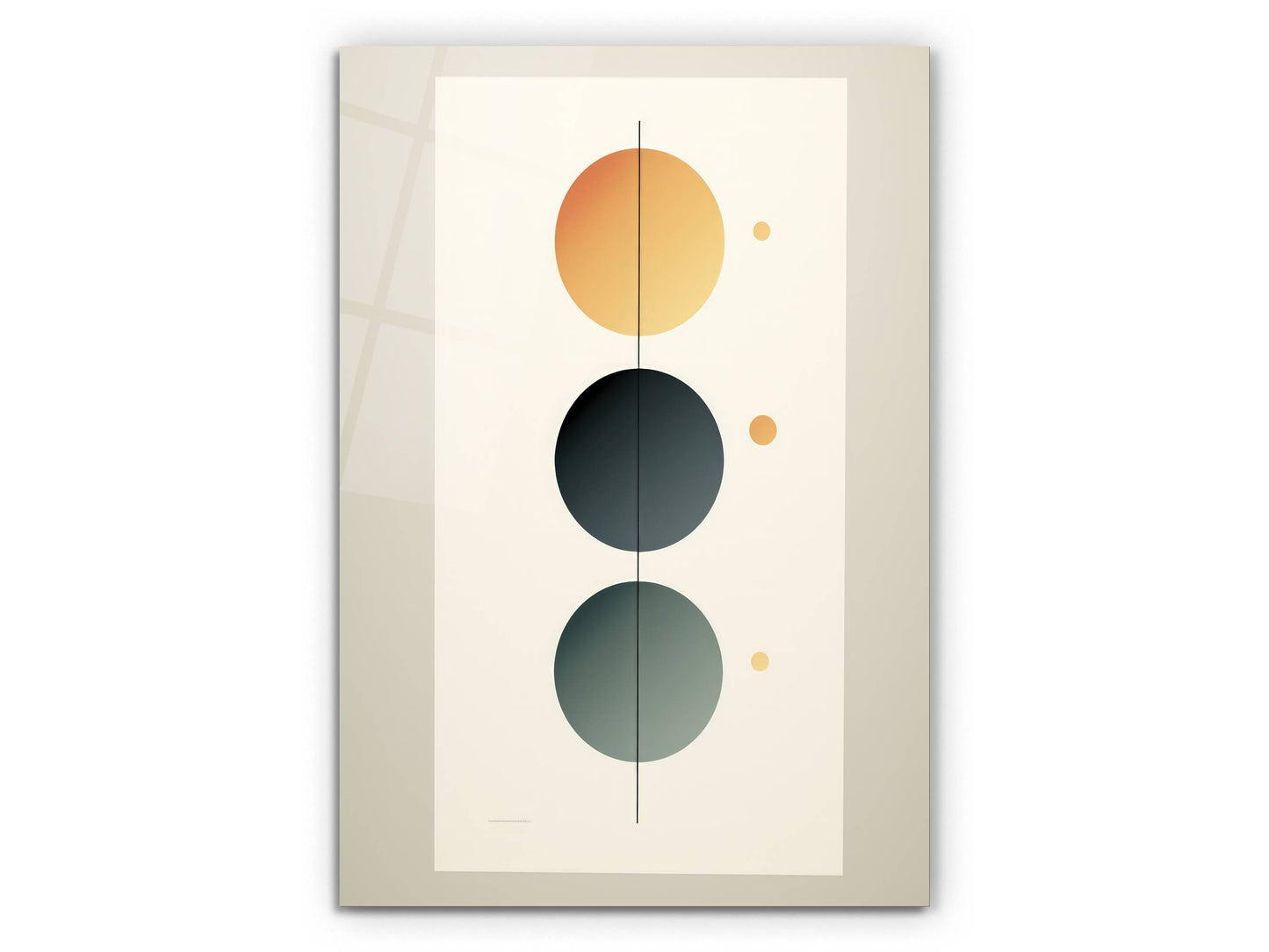 Modern Minimal Cam Tablo – Geometrik Soyut Duvar Dekoru