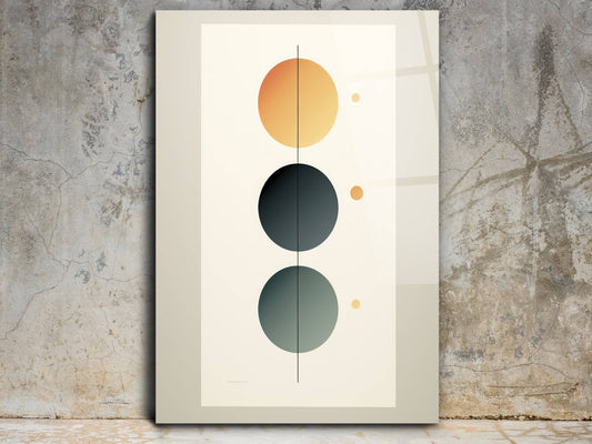 Modern Minimal Cam Tablo – Geometrik Soyut Duvar Dekoru
