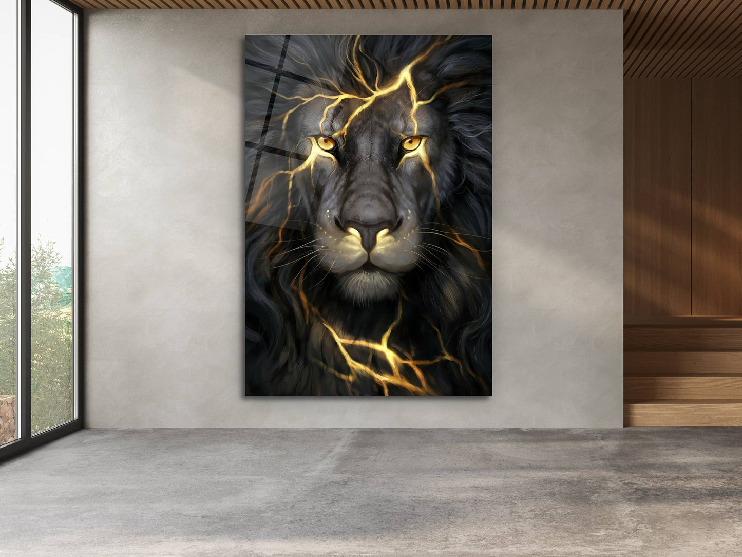Aslan Cam Tablo – Dekoratif Tablo - Modern Ev ve Ofis Dekoru