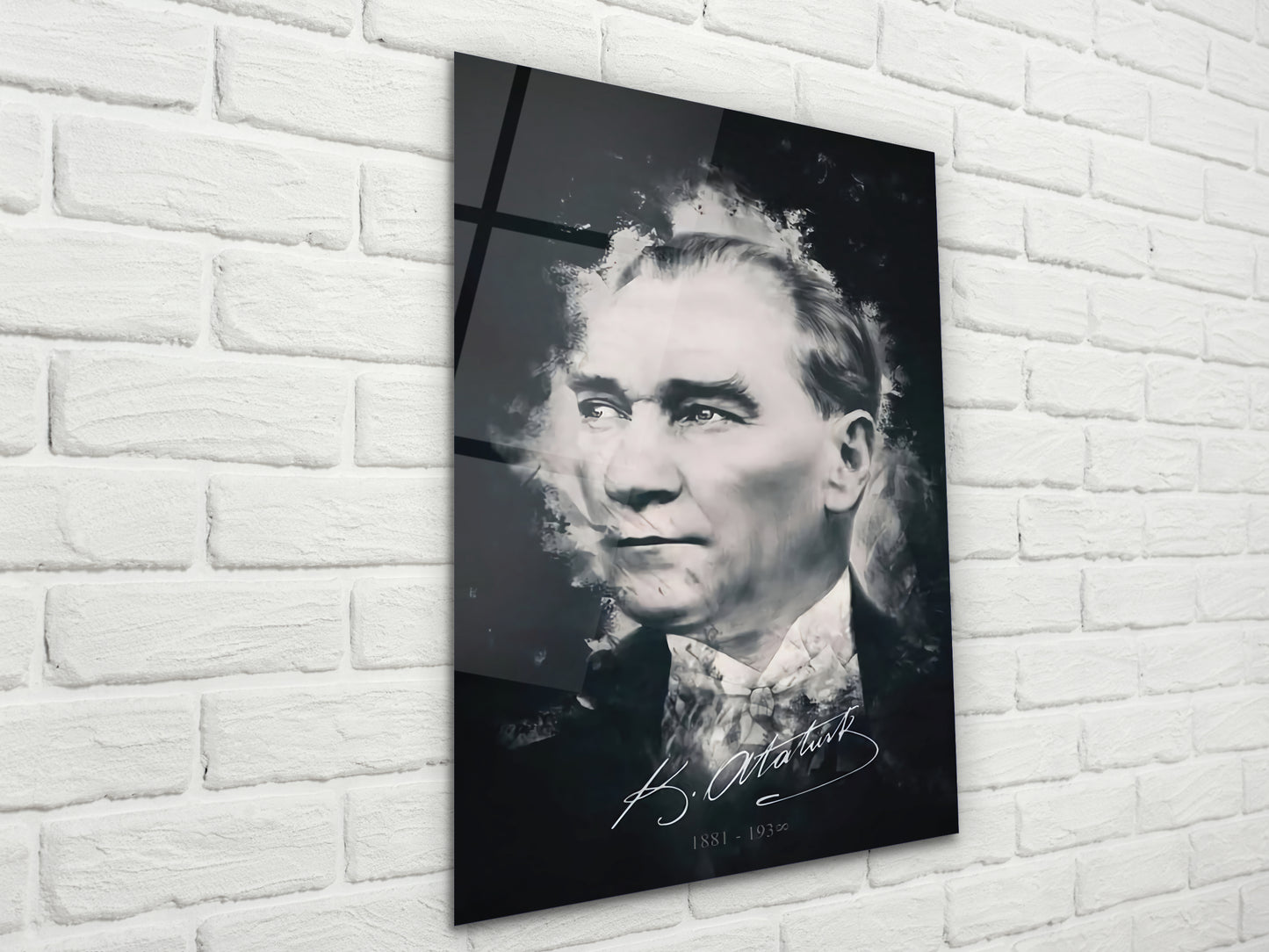 Atatürk Cam Tablo – Nostaljik Atatürk Tablosu - Modern Ev ve Ofis Dekoru