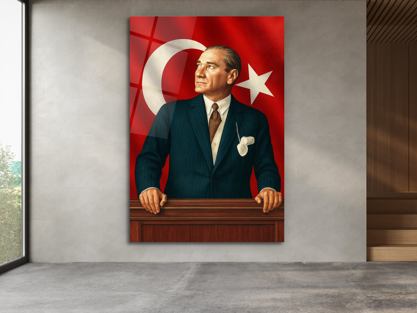 Türk Bayrağı ve Atatürk Tablosu - Ev ve Ofis Dekorasyonu