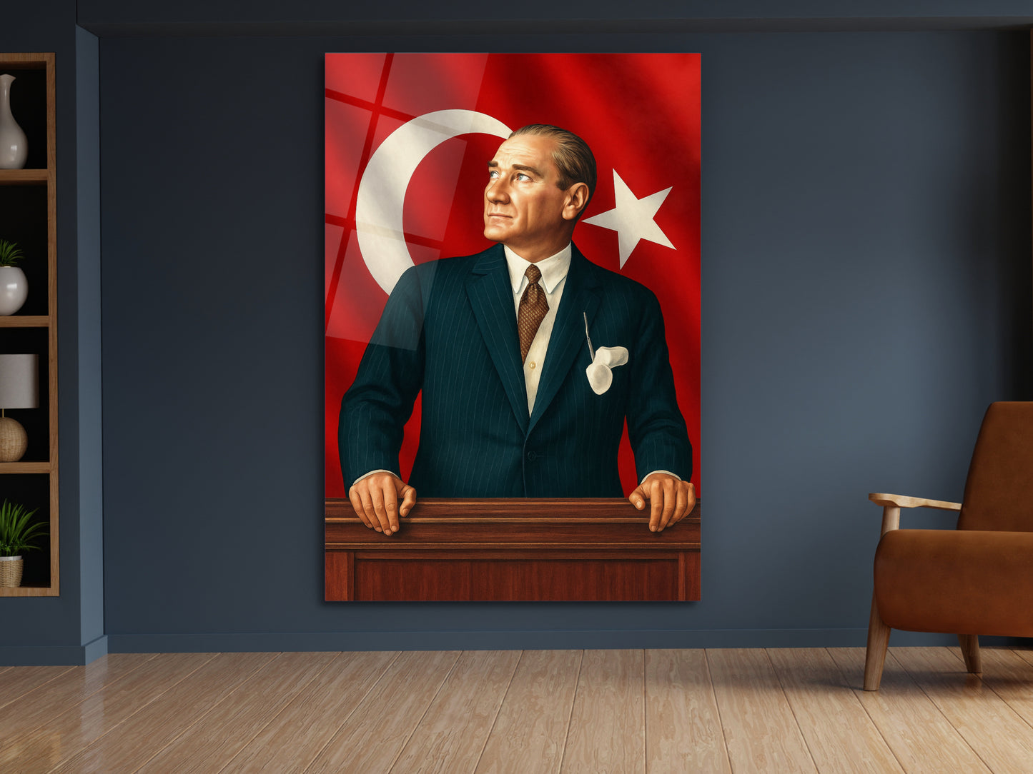 Türk Bayrağı ve Atatürk Tablosu - Ev ve Ofis Dekorasyonu