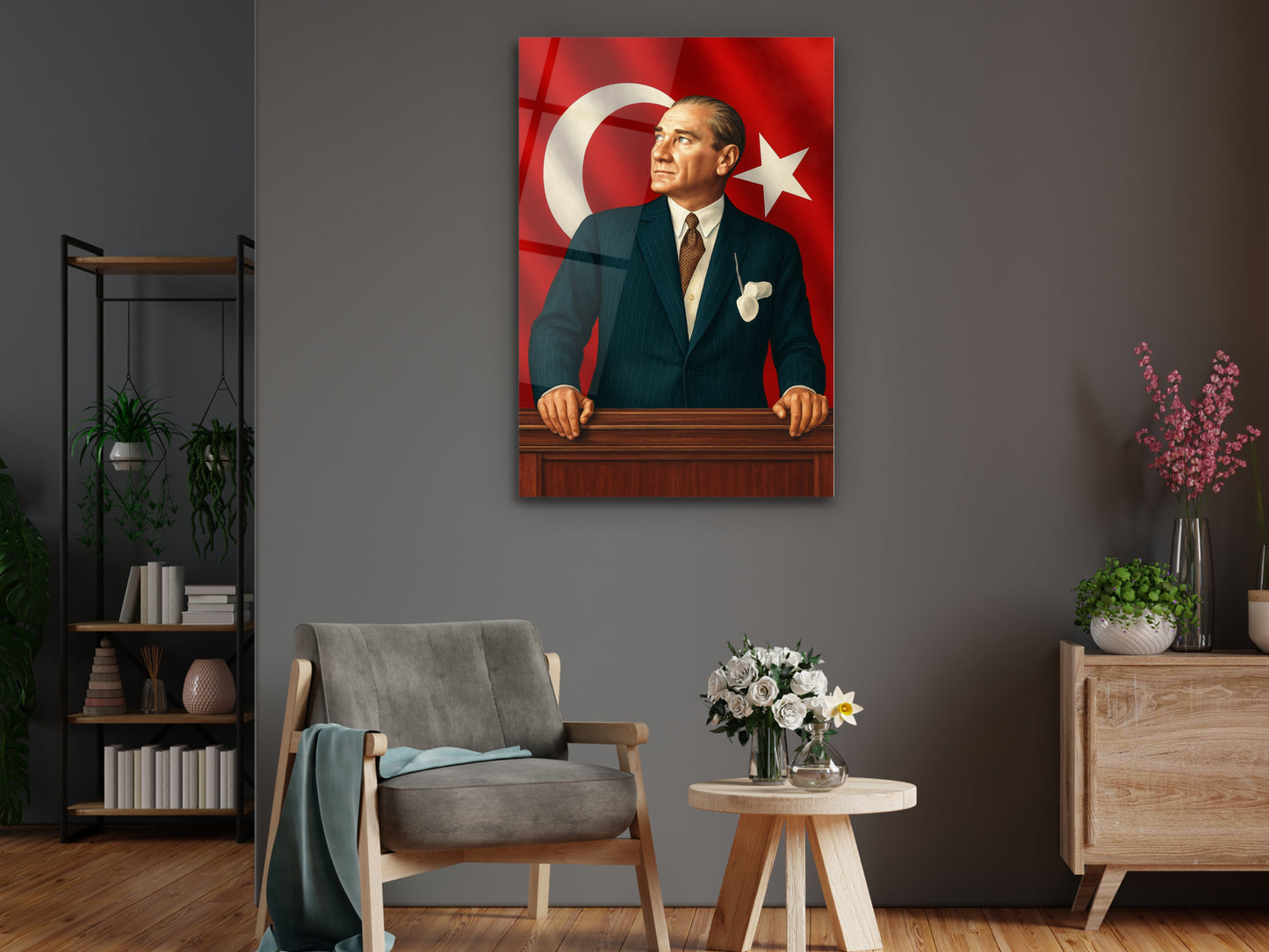 Türk Bayrağı ve Atatürk Tablosu - Ev ve Ofis Dekorasyonu