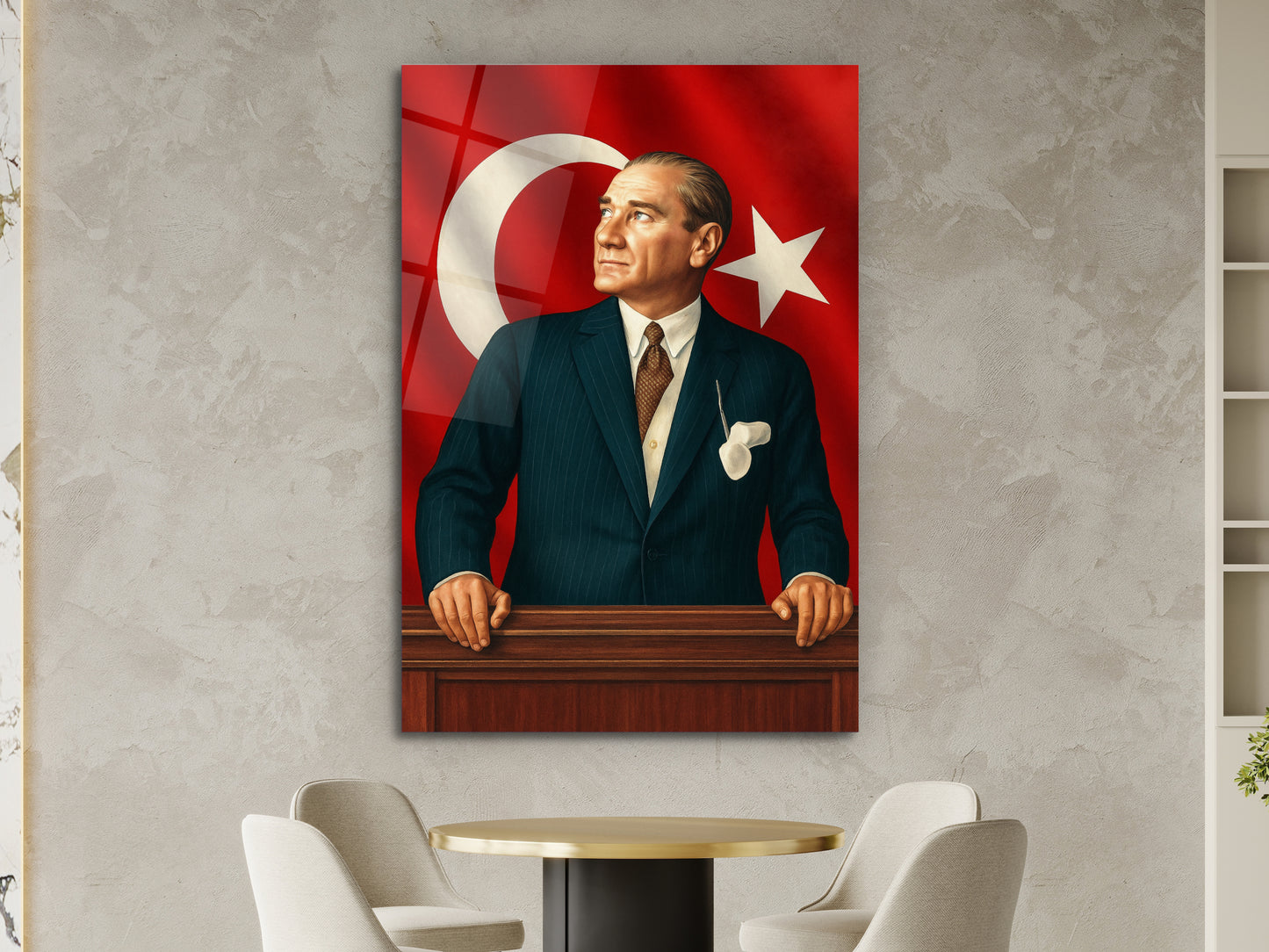 Türk Bayrağı ve Atatürk Tablosu - Ev ve Ofis Dekorasyonu