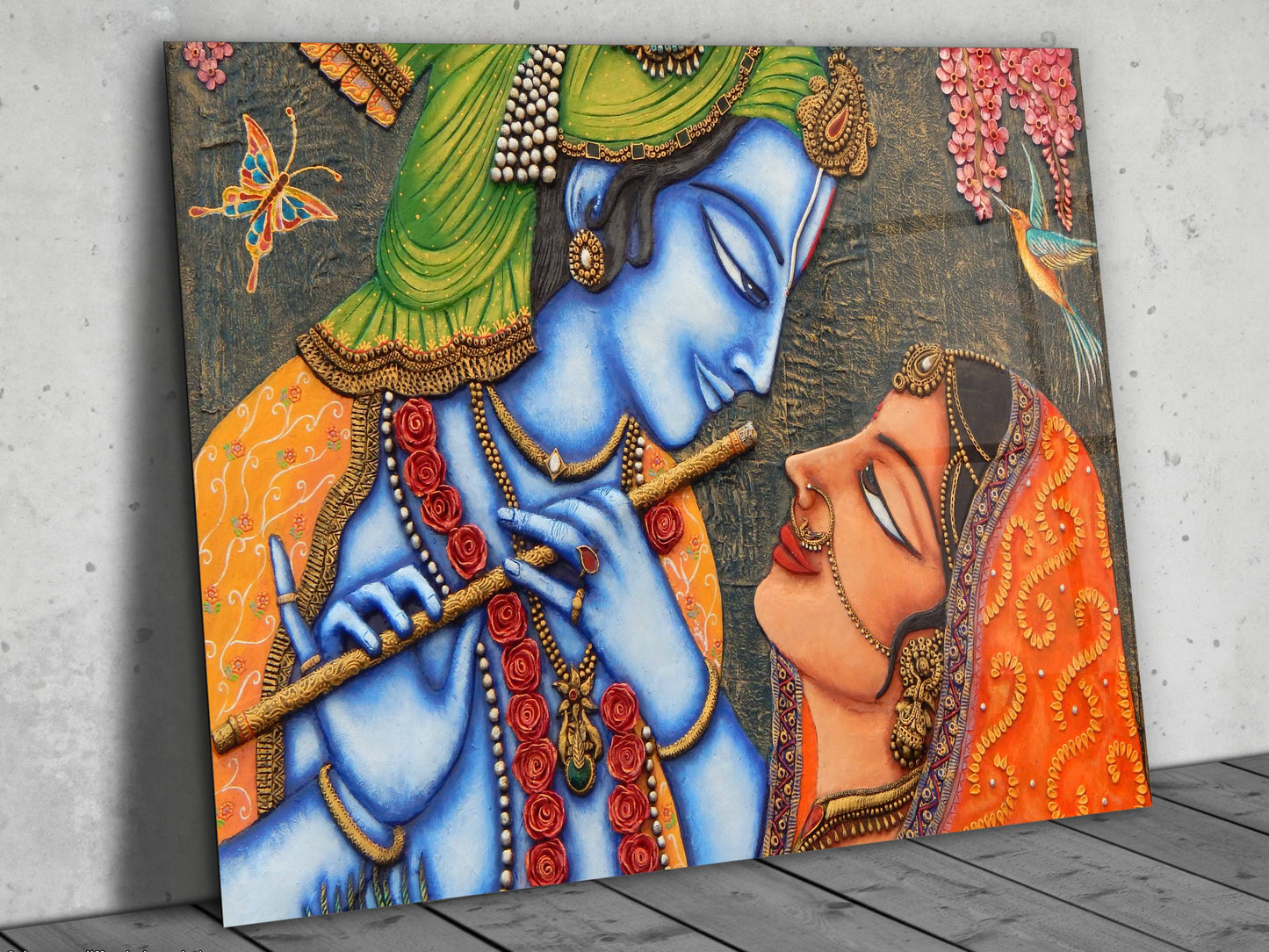 Lord Krishna Radha Cam Tablo - Dekoratif Tablo