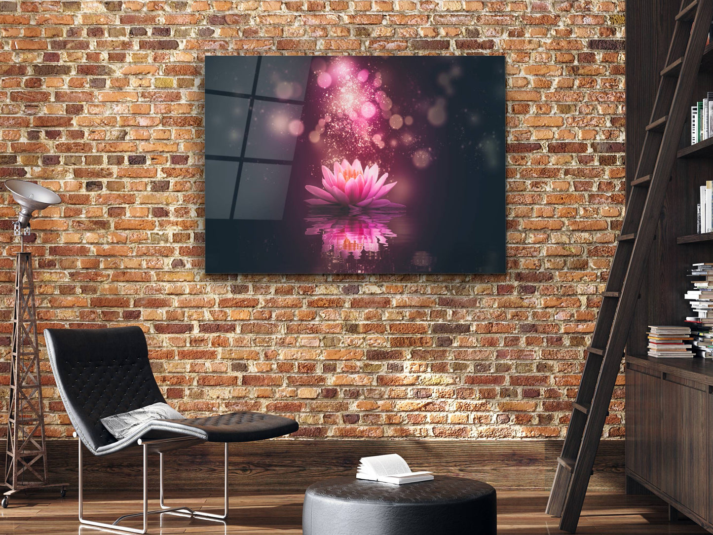 Lotus Çiçeği Cam Tablo – Ruhsal Uyanış Spiritüel Dekoratif Tablo
