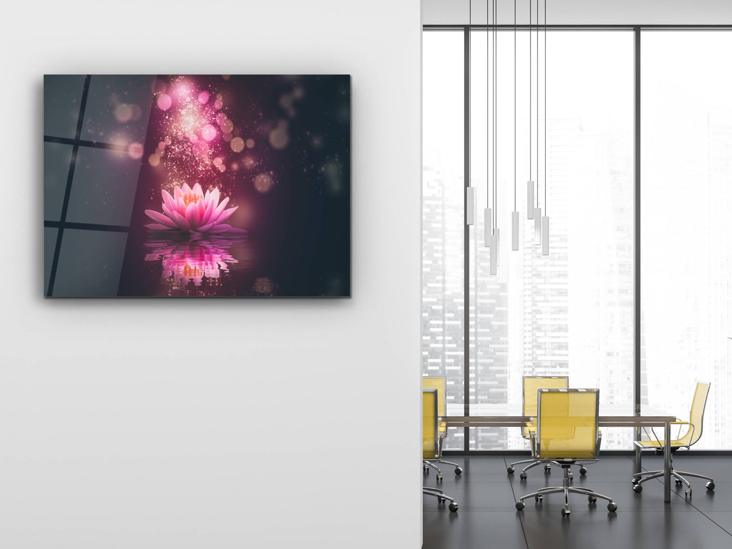 Lotus Çiçeği Cam Tablo – Ruhsal Uyanış Spiritüel Dekoratif Tablo