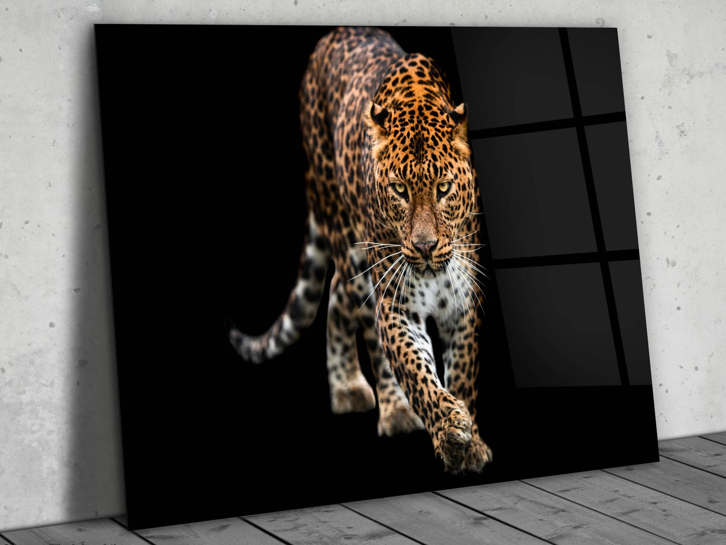 Leopar Cam Tablo - Hayvan Duvar Tablosu