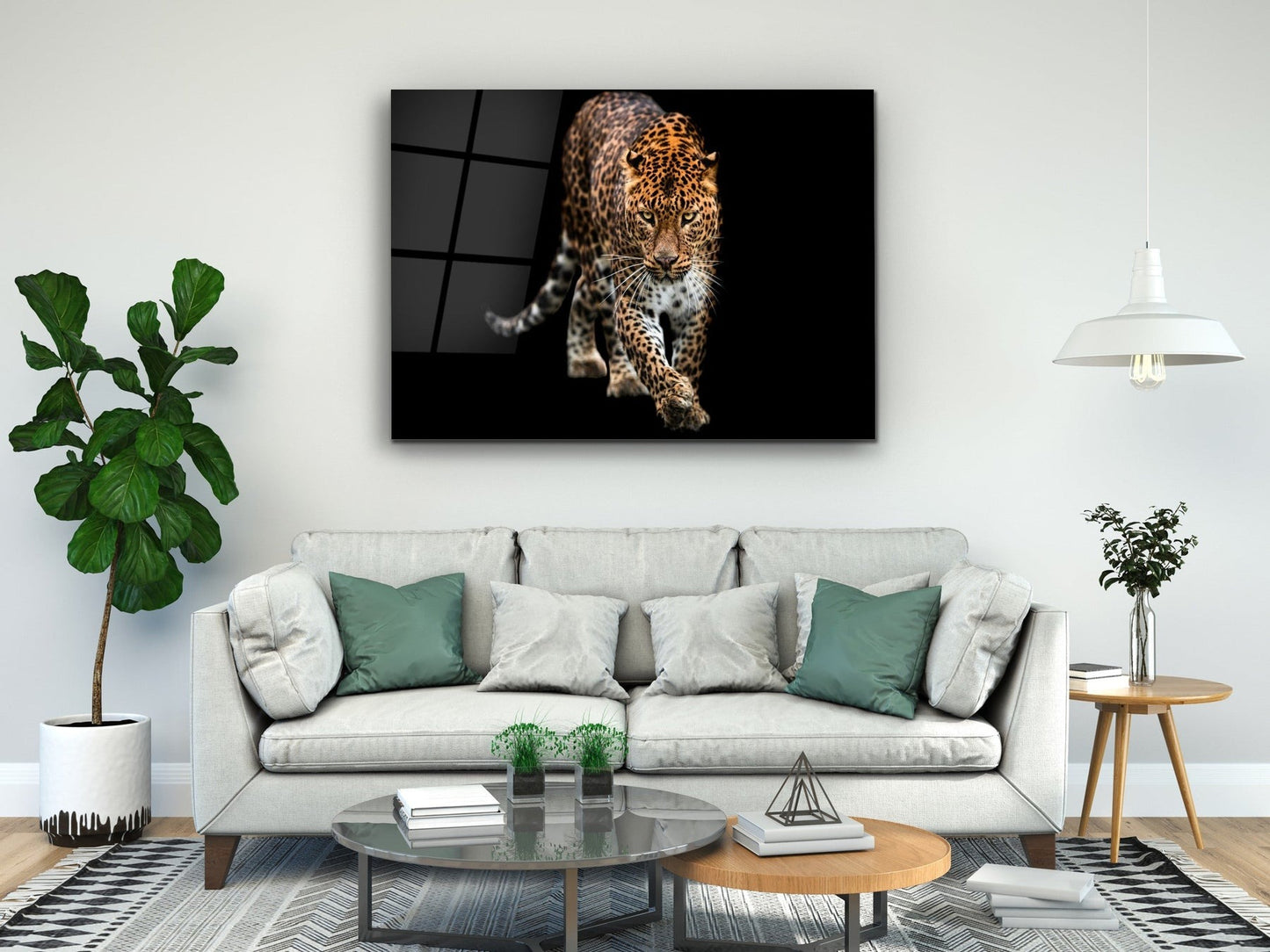 Leopar Cam Tablo - Hayvan Duvar Tablosu