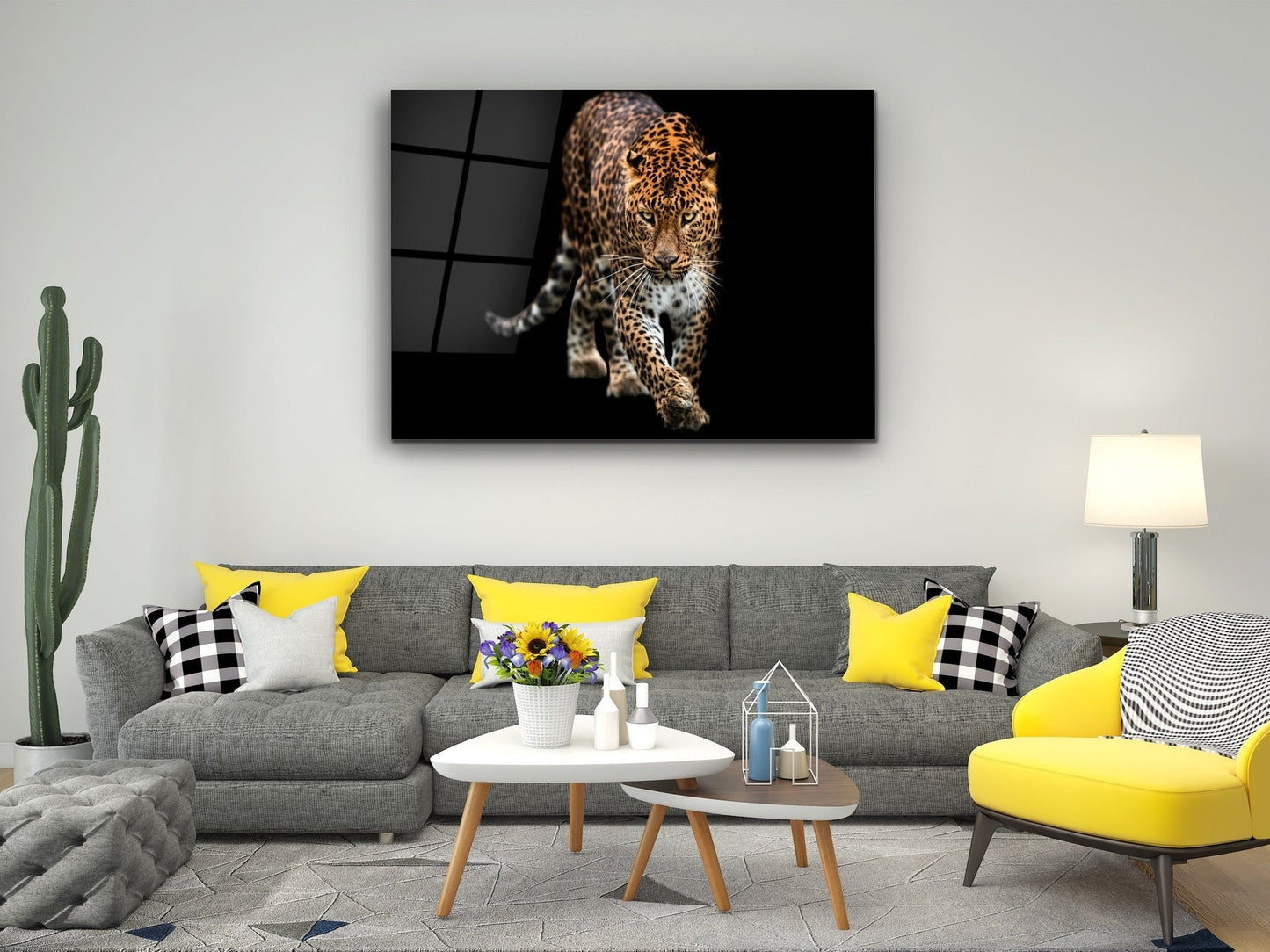 Leopar Cam Tablo - Hayvan Duvar Tablosu