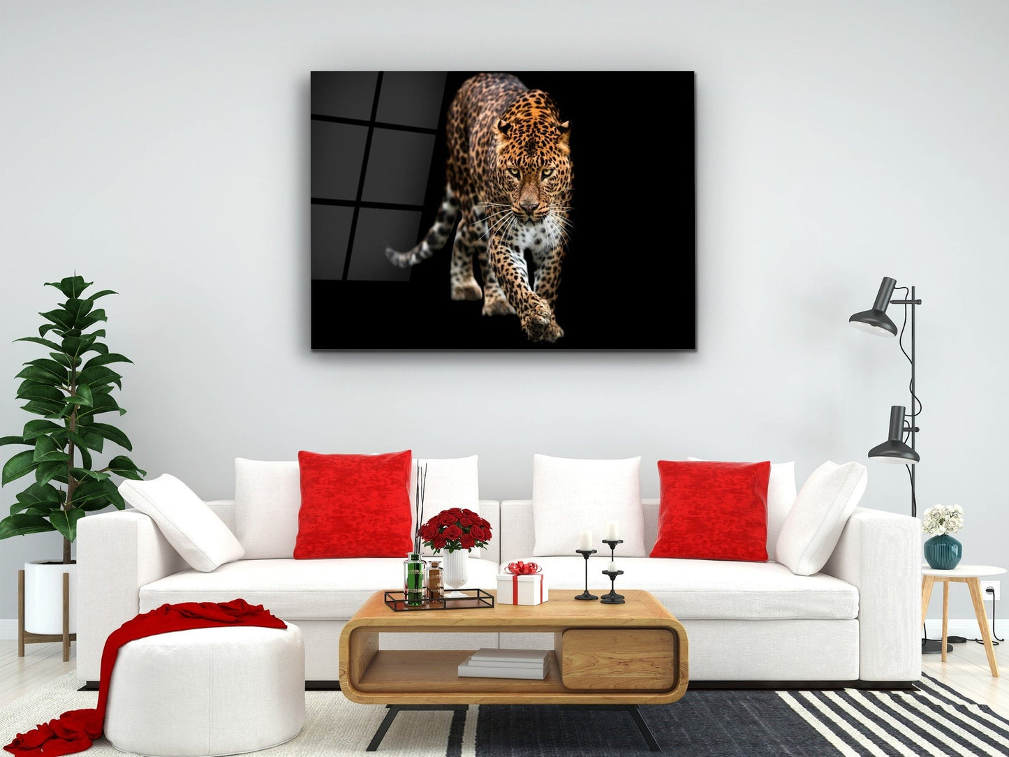 Leopar Cam Tablo - Hayvan Duvar Tablosu