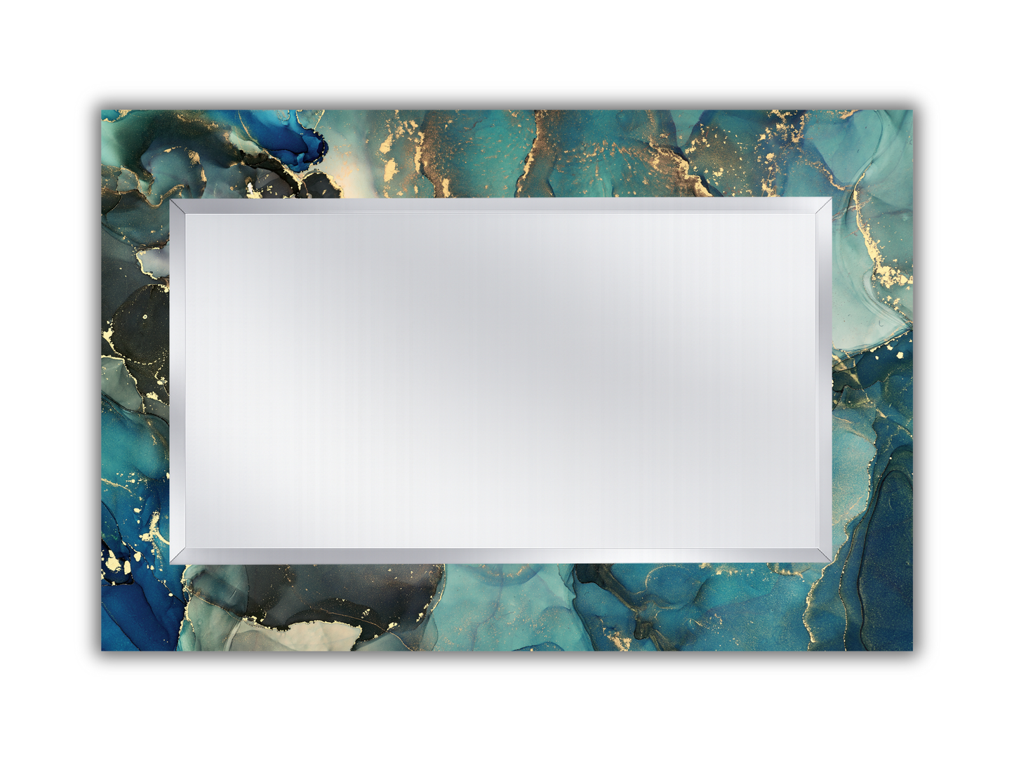 Çerçevesiz Mermer Desenli Ayna - Dekoratif Boy Aynası - Ev Dekorasyonu - Modern Tasarım Ayna - Banyo Aynası - Lavabo Aynası