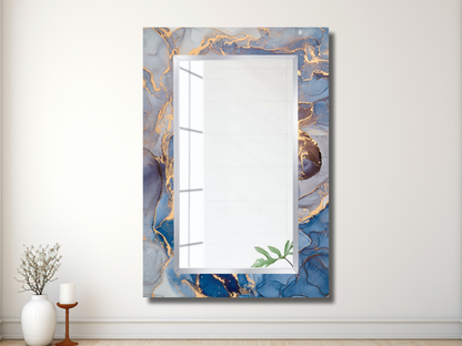 Çerçevesiz Mermer Desenli Ayna - Dekoratif Boy Aynası - Ev Dekorasyonu - Modern Tasarım Ayna - Banyo Aynası - Lavabo Aynası