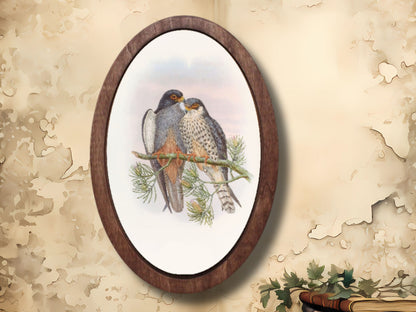Vintage Stil Oval Duvar Dekoru  – Doğal Ahşap Duvar Tablosu - Dekoratif Tablo