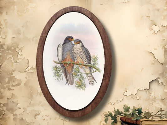 Vintage Stil Oval Duvar Dekoru  – Doğal Ahşap Duvar Tablosu - Dekoratif Tablo