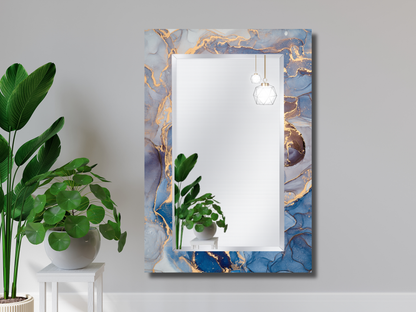 Çerçevesiz Mermer Desenli Ayna - Dekoratif Boy Aynası - Ev Dekorasyonu - Modern Tasarım Ayna - Banyo Aynası - Lavabo Aynası