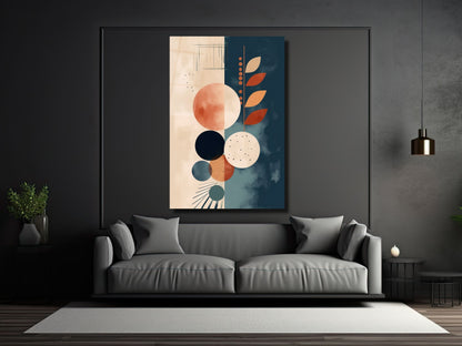 Minimalist Geometrik Desenli Cam Tablo – Modern Soyut Duvar Dekoru