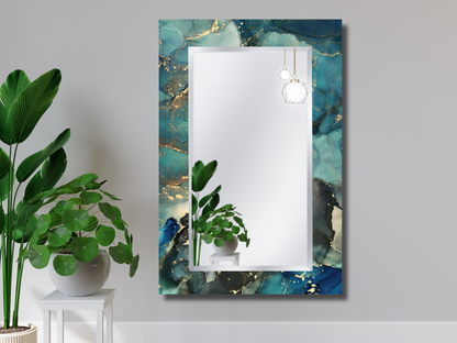 Çerçevesiz Mermer Desenli Ayna - Dekoratif Boy Aynası - Ev Dekorasyonu - Modern Tasarım Ayna - Banyo Aynası - Lavabo Aynası