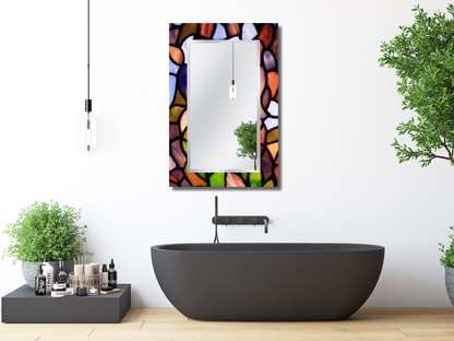 Vitray Desenli Ayna - Dekoratif Ayna - Boy Aynası - Modern Ev Dekorasyonu