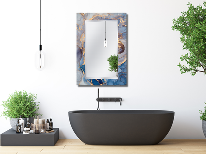 Çerçevesiz Mermer Desenli Ayna - Dekoratif Boy Aynası - Ev Dekorasyonu - Modern Tasarım Ayna - Banyo Aynası - Lavabo Aynası