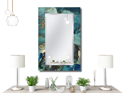 Çerçevesiz Mermer Desenli Ayna - Dekoratif Boy Aynası - Ev Dekorasyonu - Modern Tasarım Ayna - Banyo Aynası - Lavabo Aynası