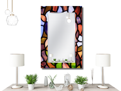 Vitray Desenli Ayna - Dekoratif Ayna - Boy Aynası - Modern Ev Dekorasyonu