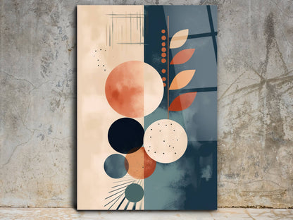 Minimalist Geometrik Desenli Cam Tablo – Modern Soyut Duvar Dekoru