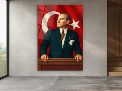 Türk Bayrağı ve Atatürk Tablosu - Ev ve Ofis Dekorasyonu