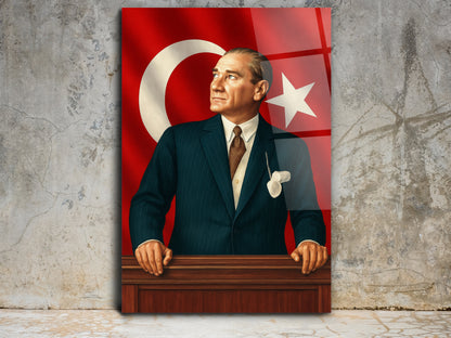 Türk Bayrağı ve Atatürk Tablosu - Ev ve Ofis Dekorasyonu