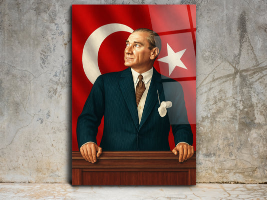 Türk Bayrağı ve Atatürk Tablosu - Ev ve Ofis Dekorasyonu