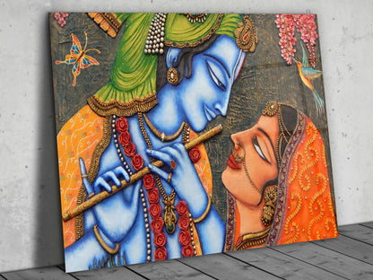 Lord Krishna Radha Cam Tablo - Dekoratif Tablo