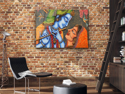 Lord Krishna Radha Cam Tablo - Dekoratif Tablo