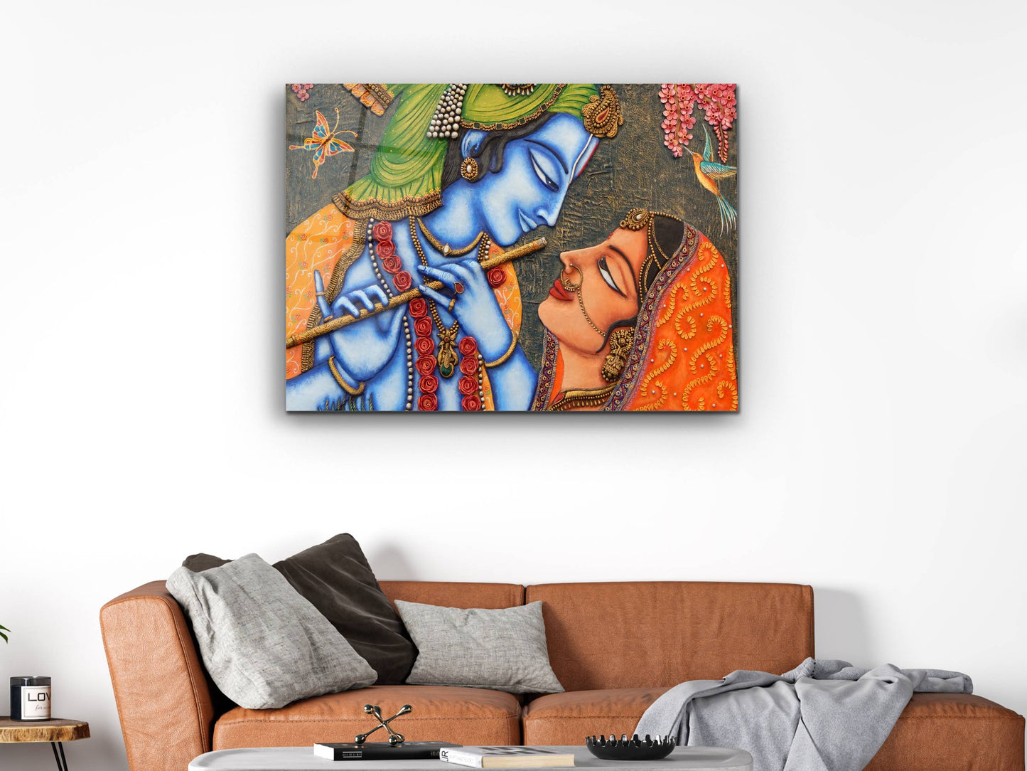 Lord Krishna Radha Cam Tablo - Dekoratif Tablo