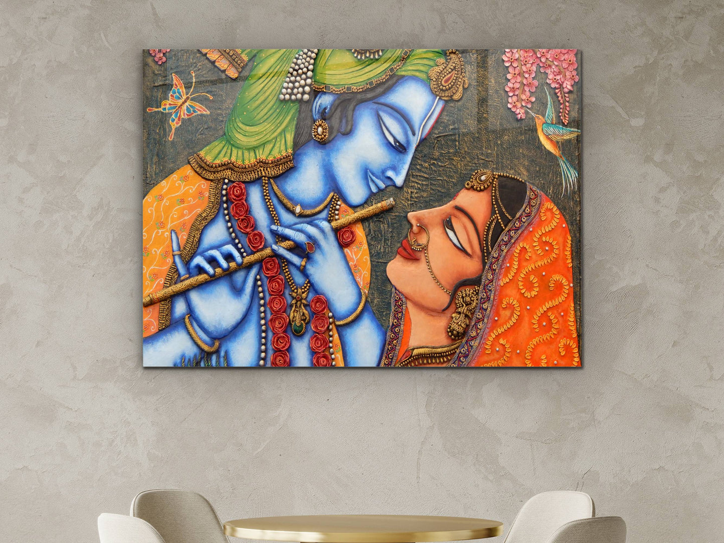 Lord Krishna Radha Cam Tablo - Dekoratif Tablo